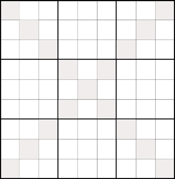 Blank Diagonal Sudoku_Sudoku X