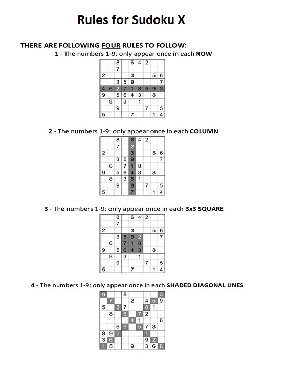 Sudoku X Rules