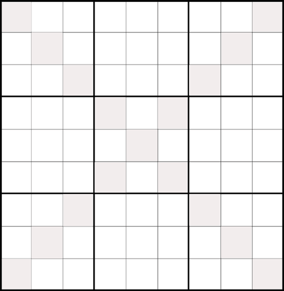 Blank Sudoku X